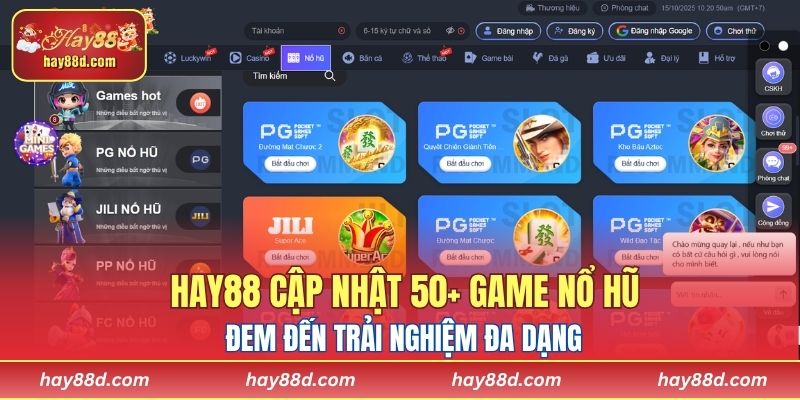 HAY88 cập nhật 50+ game nổ hũ đem đến trải nghiệm đa dạng
