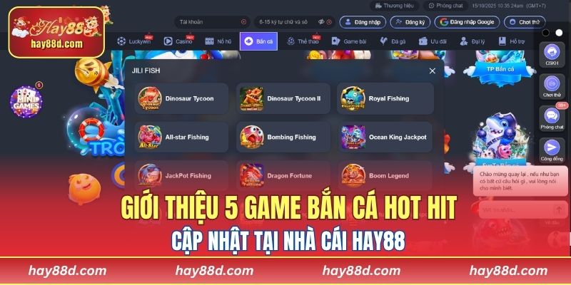 Giới thiệu 5 game bắn cá hot hit cập nhật tại nhà cái HAY88 