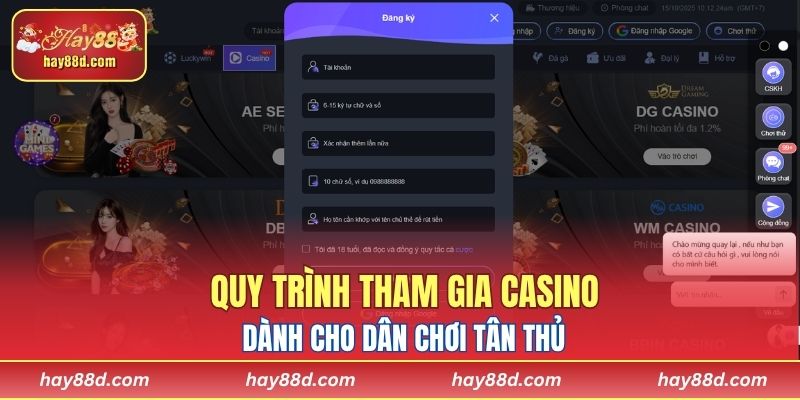 Quy trình tham gia casino dành cho dân chơi tân thủ